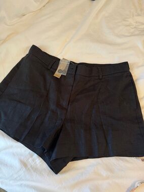 NWT J.Crew Women's Black Tailored Linen Skorts L